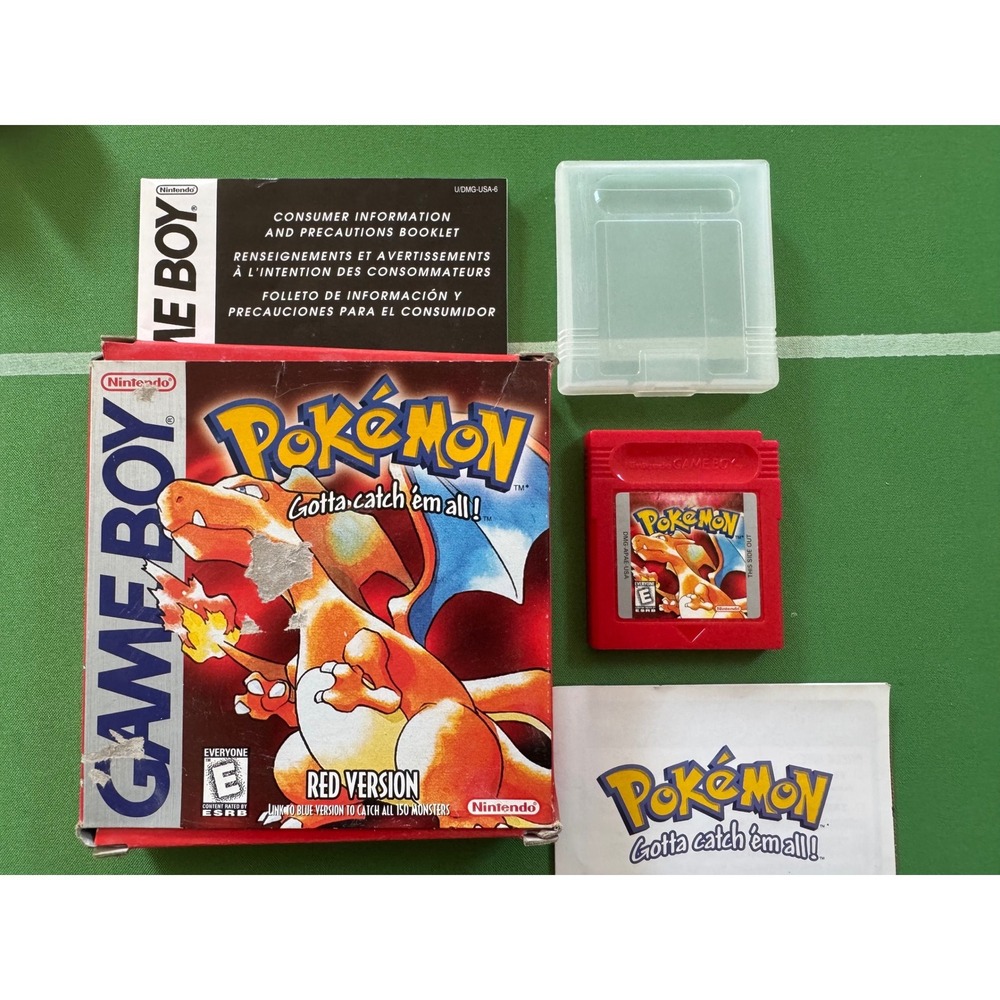 Nintendo Pokemon Red Version Game Boy 1st Edition Sandshrew US CIB Charizard